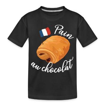 Pain Au Chocolat - Funny French Food - Kids' Premium Organic T-Shirt - black - Front