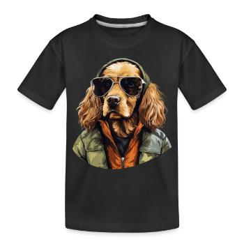Schlappohren Club | Cocker Spaniel Grafik - Kinder Premium Bio T-Shirt - Schwarz - Vorne
