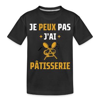 je peux pas j'ai pâtisserie - T-shirt bio Premium Enfant - noir - Devant