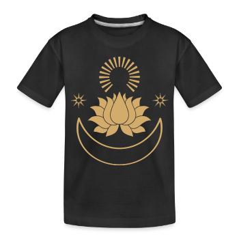 Sun, moon and stars - Kids' Premium Organic T-Shirt - black - Front