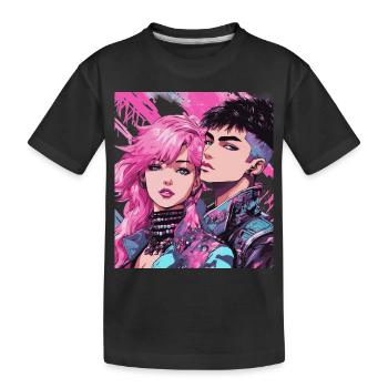 Mode der 80er Jahre - Kinder Premium Bio T-Shirt - Schwarz - Vorne