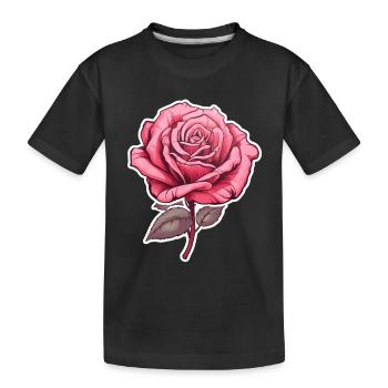 Rose pink - Kinder Premium Bio T-Shirt - Schwarz - Vorne