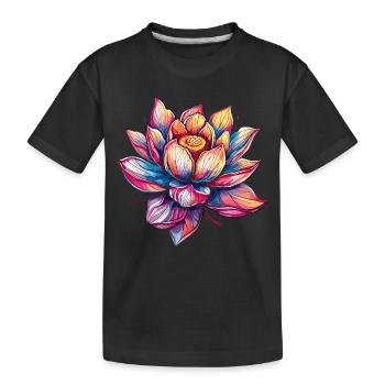 Lotusblume - Symbol Für Gelassenheit Und Schönheit - Kinder Premium Bio T-Shirt - Schwarz - Vorne