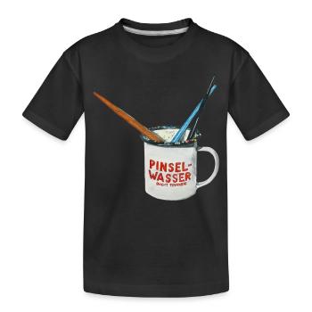Pinceau Eau Art Pinceau Jus Pinceau Peinture Verre - T-shirt bio Premium Enfant - noir - Devant