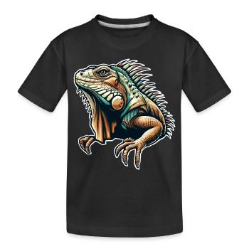Iguana - Kids' Premium Organic T-Shirt - black - Front