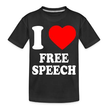i love free speech - Kinder Premium Bio T-Shirt - Schwarz - Vorne