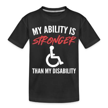Rollstuhl - Kinder Premium Bio T-Shirt - Schwarz - Vorne