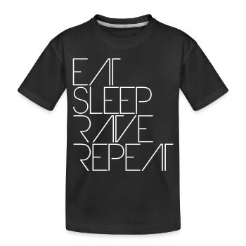 Manger dormir rave répéter nourriture sommeil corbeau disant - T-shirt bio Premium Enfant - noir - Devant