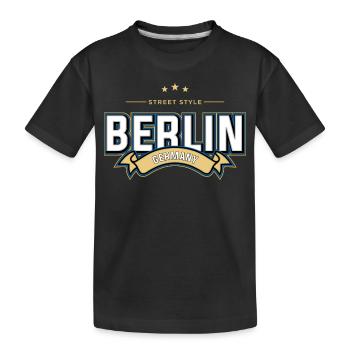 Berlin - Kids' Premium Organic T-Shirt - black - Front