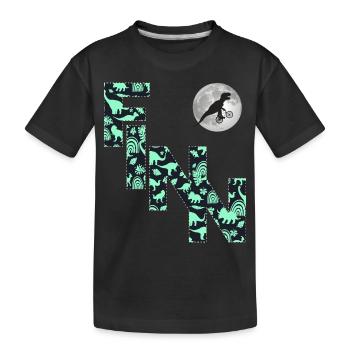 FINN - Beau prénom de garçon avec dinosaure - T-shirt bio Premium Enfant - noir - Devant