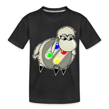 Wolly Sheepling Retro Pad - Kids' Premium Organic T-Shirt - black - Front