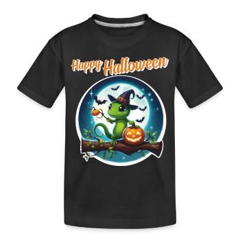 Wizard Gecko - Halloween - Kids' Premium Organic T-Shirt - black - Front