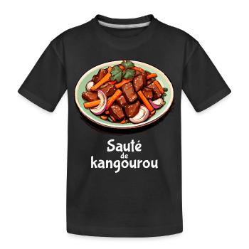 Kangaroo Stir-Fry - Plain Text - Kids' Premium Organic T-Shirt - black - Front