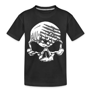 Skull - Kinder Premium Bio T-Shirt - Schwarz - Vorne