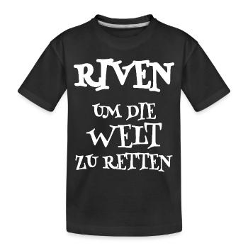 Riven als Retter - Kinder Premium Bio T-Shirt - Schwarz - Vorne