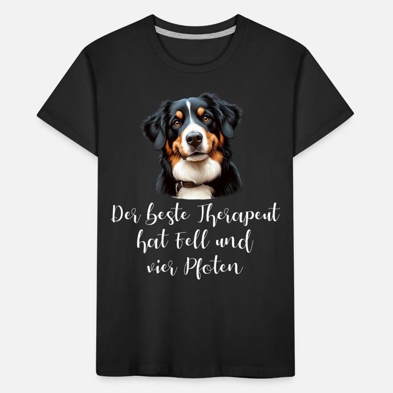 Der beste Therapeut hat Fell und vier Pfoten Kinder Premium Bio T-Shirt
