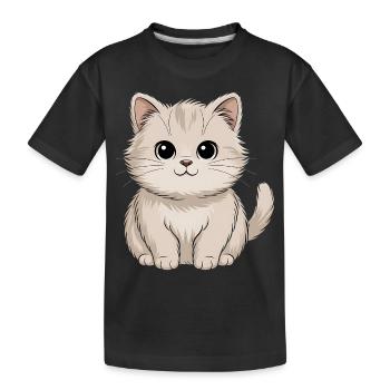 Persian cat - Kids' Premium Organic T-Shirt - black - Front
