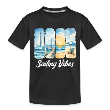 Découvrez l’atmosphère de la navigation en bord de mer - T-shirt bio Premium Enfant - noir - Devant