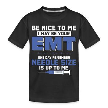 Je pourrais être votre ambulancier ambulancier un jour secouriste - T-shirt bio Premium Enfant - noir - Devant