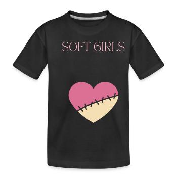 Soft Girls Don’t Beg Shirt – Feminine Baddie - Kids' Premium Organic T-Shirt - black - Front