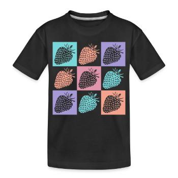 Fraises Couleurs vives de l’été - T-shirt bio Premium Enfant - noir - Devant
