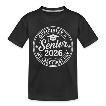 Senior 2026 Schulstart Stempellook - Kinder Premium Bio T-Shirt - Schwarz - Vorne