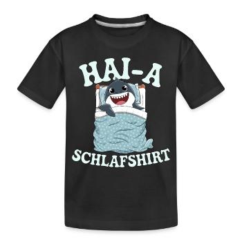 Hai-A ! Chemise de nuit drôle avec requin - T-shirt bio Premium Enfant - noir - Devant