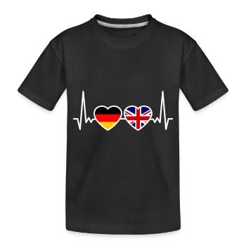 Großbritannien Flagge Deutschland Britisch Deutsch - Kinder Premium Bio T-Shirt - Schwarz - Vorne