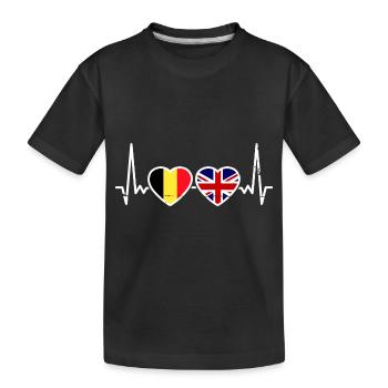 Belgien Großbritannien Flagge Belgisch Britisch - Kinder Premium Bio T-Shirt - Schwarz - Vorne