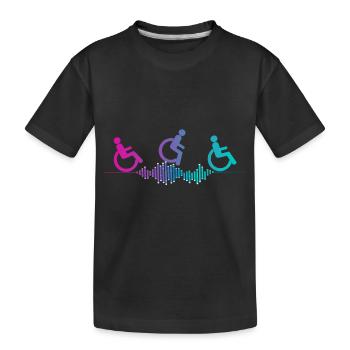 utilisateur de fauteuil roulant handicap fauteuil roulant huii - T-shirt bio Premium Enfant - noir - Devant