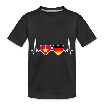 Vietnam Deutschland Flagge Vietnamese - Kinder Premium Bio T-Shirt - Schwarz - Vorne