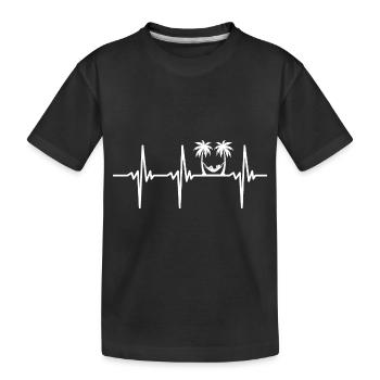 Battement de cœur pour palmiers et hamac - T-shirt bio Premium Enfant - noir - Devant