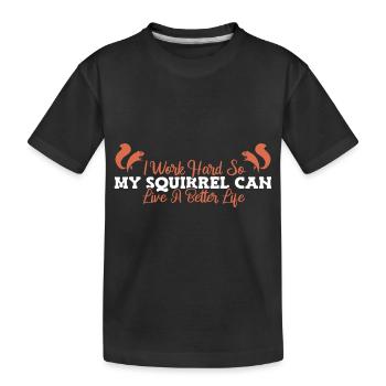 Eichhörnchen - Kinder Premium Bio T-Shirt - Schwarz - Vorne