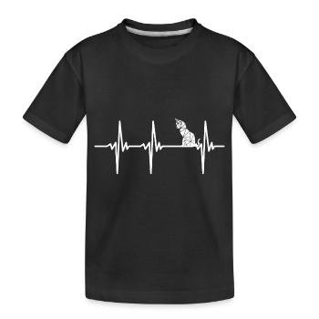 Battement de cœur pour chats géométriques - T-shirt bio Premium Enfant - noir - Devant