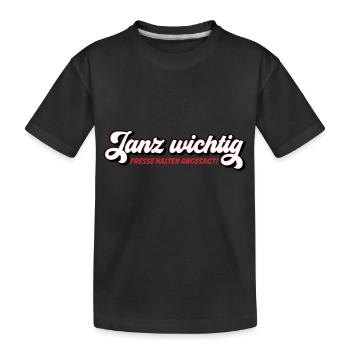 Janz Wichtig Fresse halten | Farben änderbar - Kinder Premium Bio T-Shirt - Schwarz - Vorne
