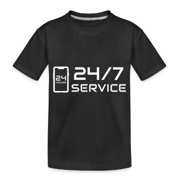 24/7 Service-Telefon-Logo-Symbol - Kinder Premium Bio T-Shirt - Schwarz - Vorne