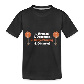 Banjo play banjo player music instrument - Kids' Premium Organic T-Shirt - black - Front