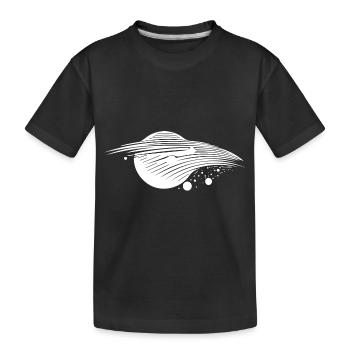Schwarzes Loch Gravitation und Ereignishorizont - Kinder Premium Bio T-Shirt - Schwarz - Vorne