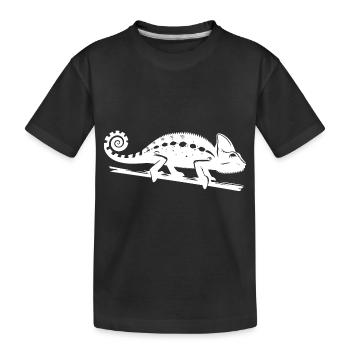 Chameleon Drawing in Ink Style - Kids' Premium Organic T-Shirt - black - Front