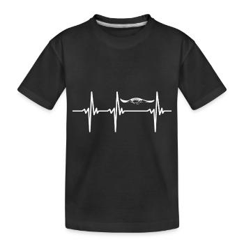 Heartbeat pour les rayons volants - Rayons manta élégants - T-shirt bio Premium Enfant - noir - Devant
