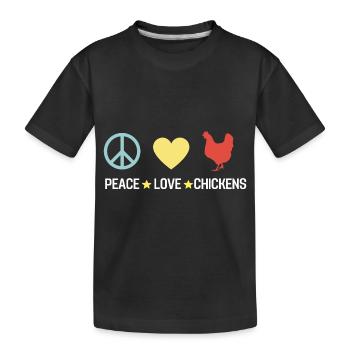 Farm Animal Peace Poulets Agriculteur Cadeau Poulet - T-shirt bio Premium Enfant - noir - Devant
