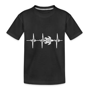 Battement de cœur pour les tortues - T-shirt bio Premium Enfant - noir - Devant