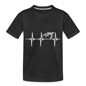 Battement de cœur pour les tortues - T-shirt bio Premium Enfant - noir - Devant