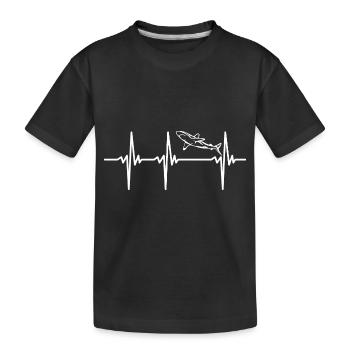 Battement de cœur pour les requins - T-shirt bio Premium Enfant - noir - Devant