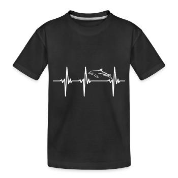 Battement de cœur pour les dauphins - T-shirt bio Premium Enfant - noir - Devant