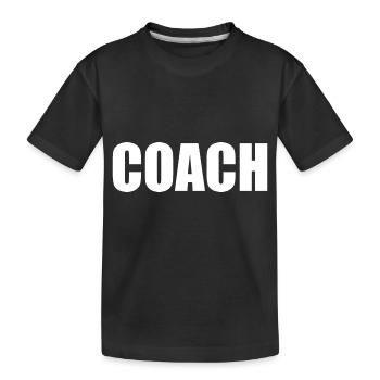 Coach on the back - Kids' Premium Organic T-Shirt - black - Front