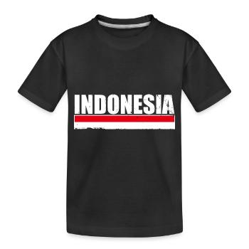 Indonesien Indonesische Flagge Indonesier - Kinder Premium Bio T-Shirt - Schwarz - Vorne