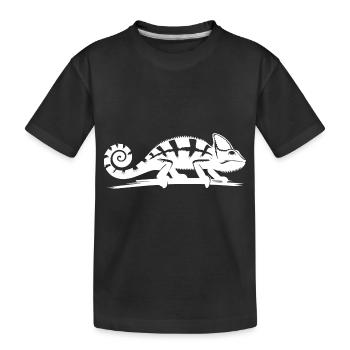 Kinder Chamäleon wandert über einen Ast - Kinder Premium Bio T-Shirt - Schwarz - Vorne