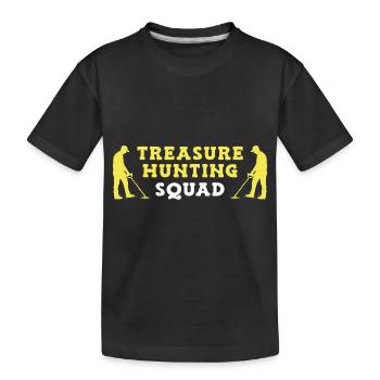 Chasseur de trésors Chasse au trésor Détecteur de métaux - T-shirt bio Premium Enfant - noir - Devant