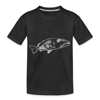 Grimmiger Zackenbarsch Patrouille im Meer - Kinder Premium Bio T-Shirt - Schwarz - Vorne